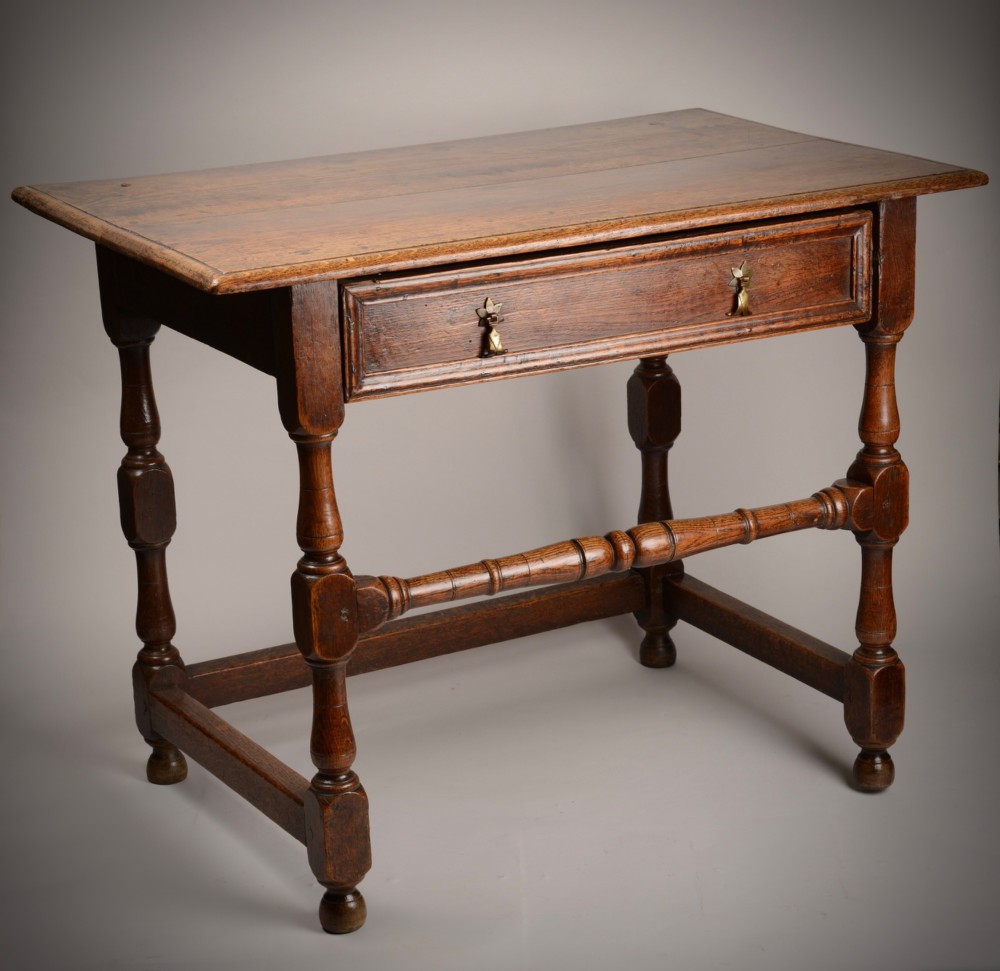 Substantial C17th oak side table View VII