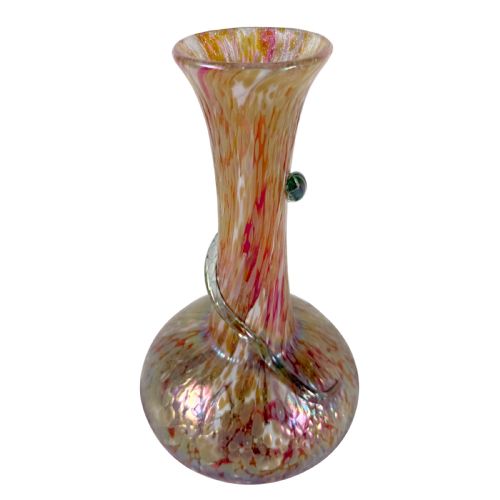ART NOUVEAU IRIDESCENT GLASS VASE WITH APPLIED SNAKE POSSIBLY KRALIK - ADDITIONAL PHOTO 3