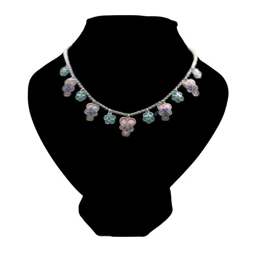 ARTS AND CRAFTS SILVERENAMEL PANSY NECKLACE - ADDITIONAL PHOTO 5