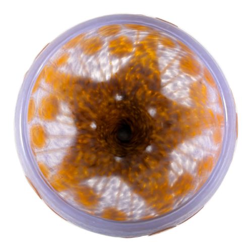 ART DECO LE VERRE FRANCAIS CAMEO GLASS VASE IN ORANGE ON PURPLE BY SCHNEIDER - ADDITIONAL PHOTO 6