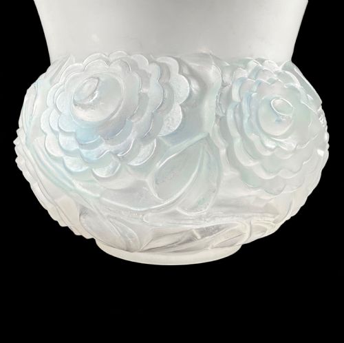 RENONCULES ART DECO OPALESCENT GLASS VASE BY R LALIQUE - ADDITIONAL PHOTO 3