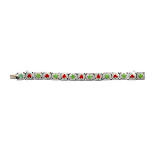 RARE JUGENDSTIL SILVERENAMEL BRACELET BY FAHRNER AND BENNETT - ADDITIONAL PHOTO 1