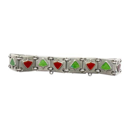 RARE JUGENDSTIL SILVERENAMEL BRACELET BY FAHRNER AND BENNETT - ADDITIONAL PHOTO 4