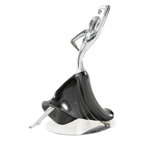ART DECO CHROME PLATE PAINTED METAL FIGURE OF A WOMAN DANCING IN THE STYLE OF HAGENAUER