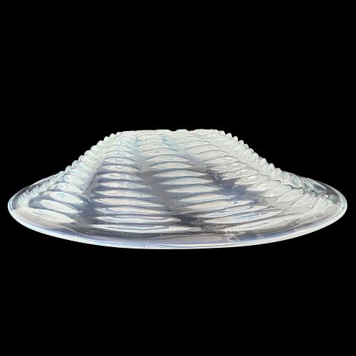 ONDES ART DECO OPALESCENT GLASS PLATE BY R LALIQUE - ADDITIONAL PHOTO 2