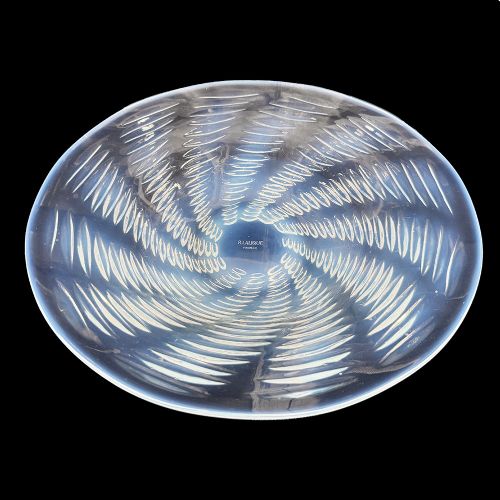ONDES ART DECO OPALESCENT GLASS PLATE BY R LALIQUE - ADDITIONAL PHOTO 4