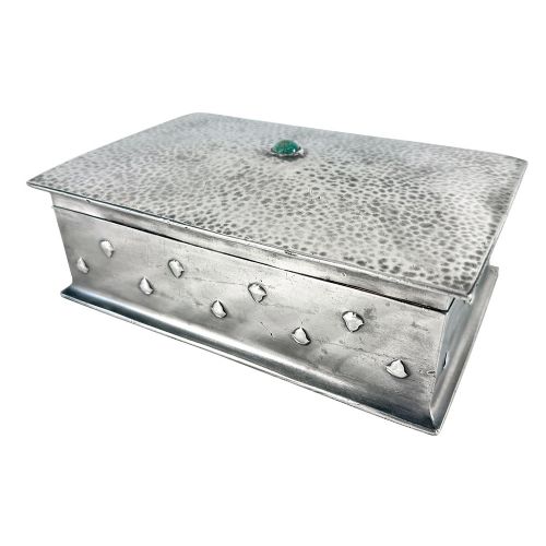 arts crafts tudric 078 pewter box with turquoise cabochon made for liberty co - CATEGORY: ANTIQUE BOXES - DATED 1900