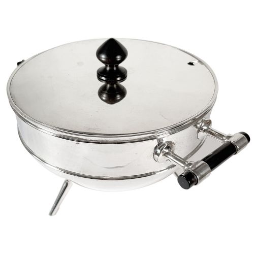 MODERNIST SILVER PLATE AND EBONISED WOOD TUREEN BY CHRISTOPHER DRESSER FOR HUKIN HEATH - ADDITIONAL PHOTO 1