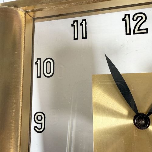 ART DECO BRASS GLASS CLOCK BY JAEGER LECOULTRE - ADDITIONAL PHOTO 7