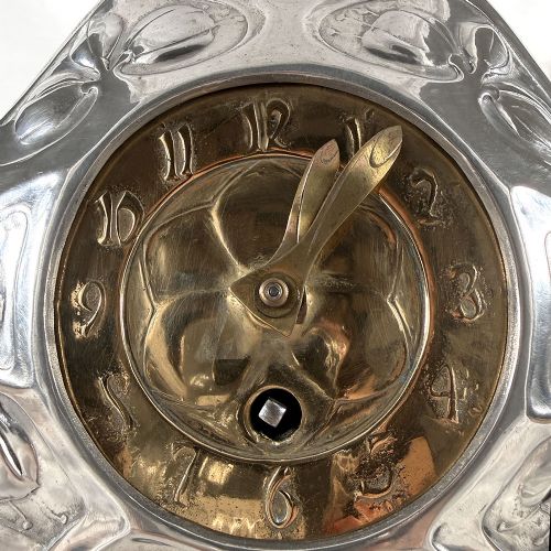 ART NOUVEAU PEWTER CLOCK BY FRIEDRICH ADLER FOR OSIRIS - ADDITIONAL PHOTO 2