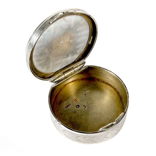 ART NOUVEAU SILVER AND ENAMEL PILL BOX BY GEORGE ADAM SCHEID - ADDITIONAL PHOTO 2
