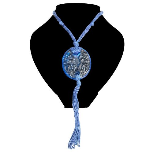 GUEPPES WASPS ART DECO BLUE GLASS PENDANT BY R LALIQUE - ADDITIONAL PHOTO 2