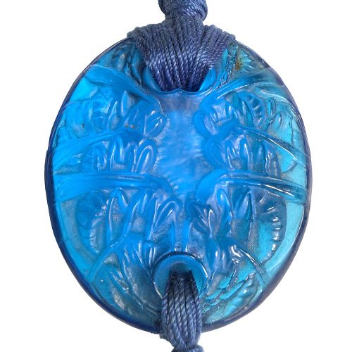 GUEPPES WASPS ART DECO BLUE GLASS PENDANT BY R LALIQUE - ADDITIONAL PHOTO 3