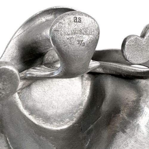 ART NOUVEAU FIGURAL PEWTER INKWELL WITH MAIDEN BY WMF - ADDITIONAL PHOTO 7