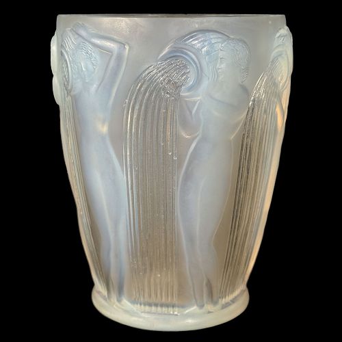 DANAIDES ART DECO OPALESCENT GLASS VASE WITH WATER CARRIERS BY R LALIQUE - ADDITIONAL PHOTO 1