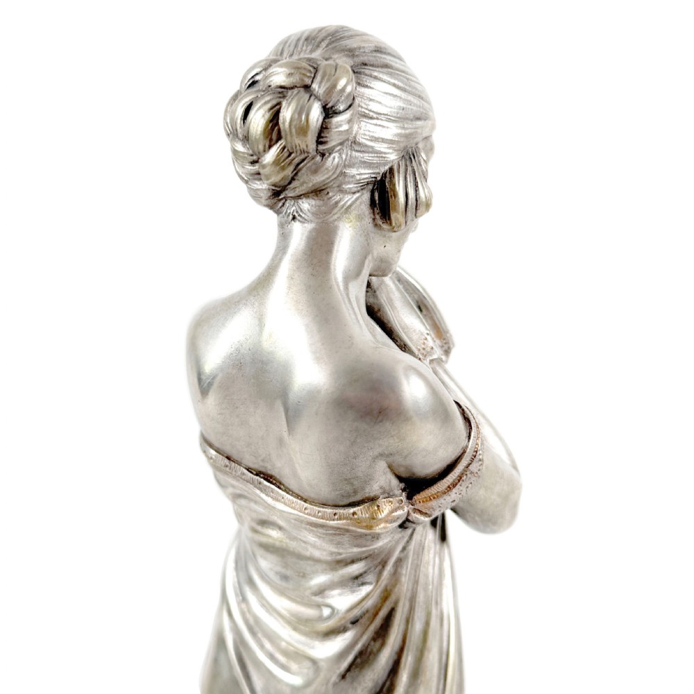 Little Sad One – Art Deco silvered bronze on marble base by Demetre Chiparus View VIII