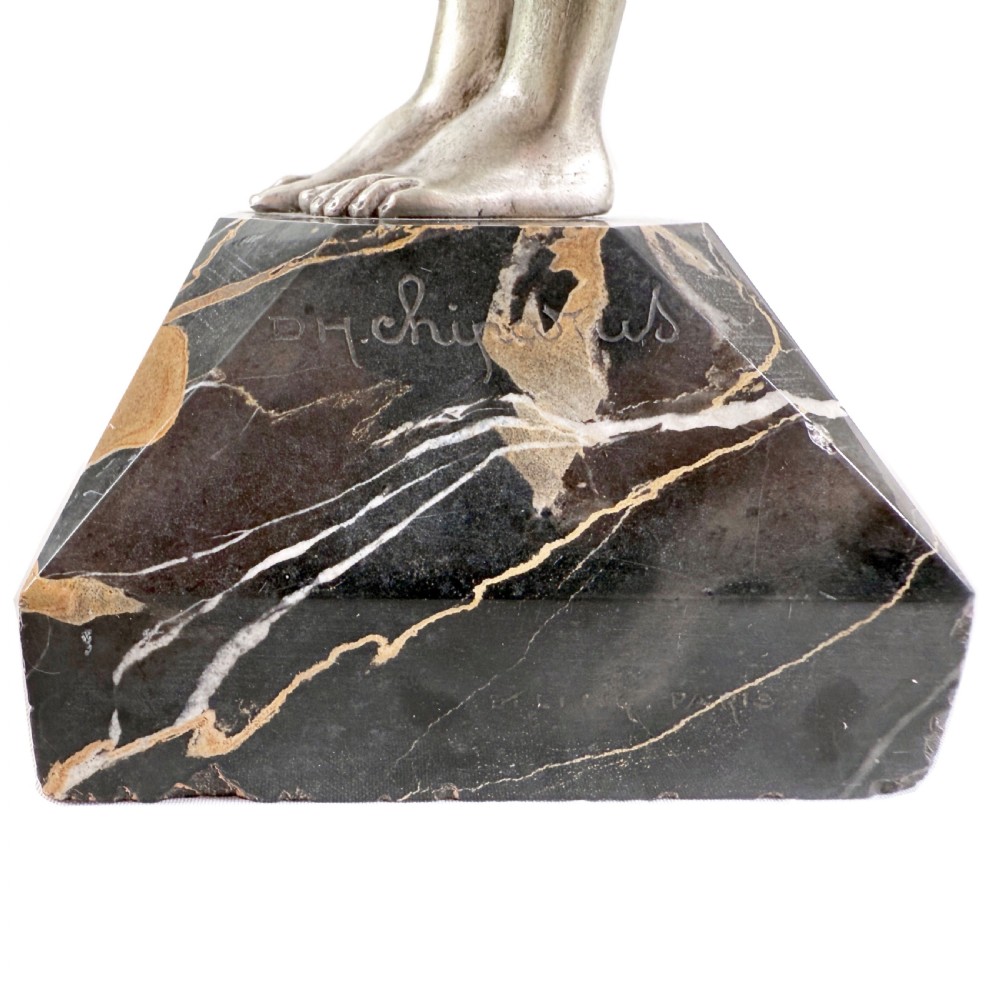 Little Sad One – Art Deco silvered bronze on marble base by Demetre Chiparus View XI