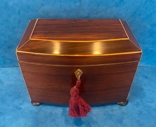 REGENCY ROSEWOOD TWIN SECTION TEA CADDY