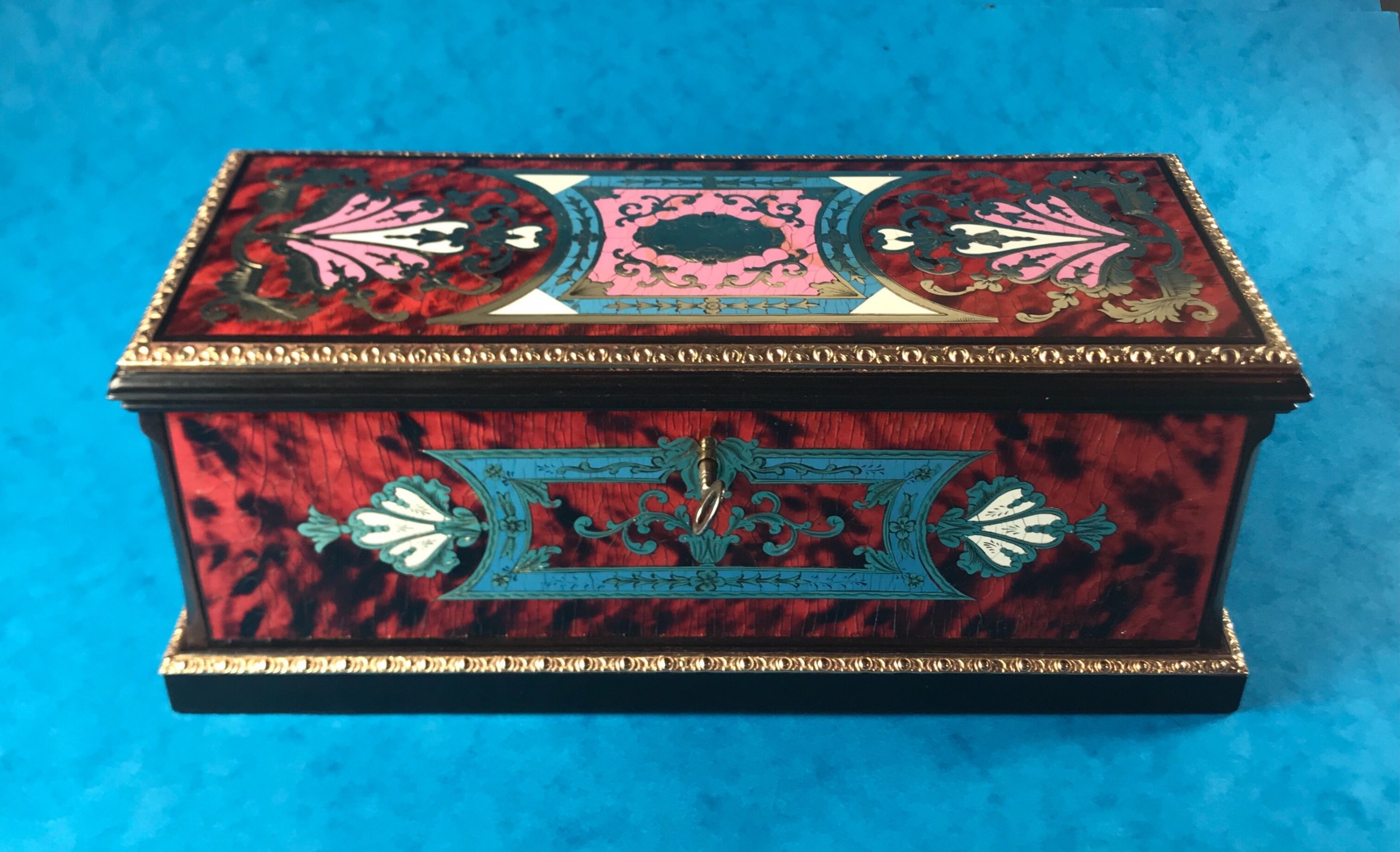 19th Century 1870 French Red Tortoiseshell Glove Box 620649