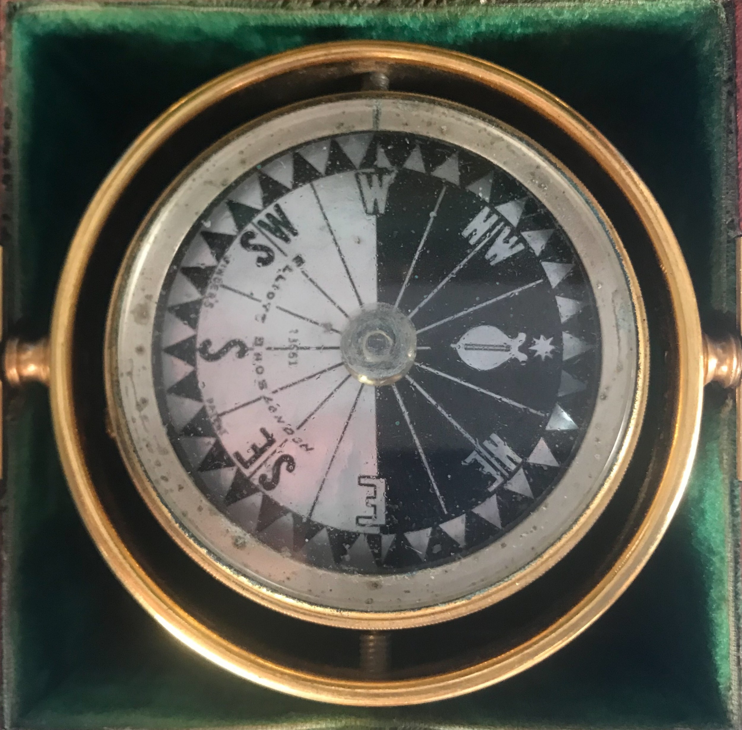 Gimble Compass Superb Victorian 1860 Gimble Compass