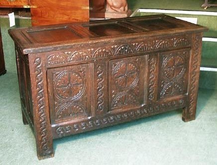 A 17th Century  Oak Panelled Coffer