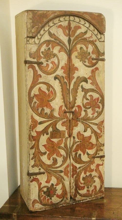 A Rare Primitive Painted Cupboard