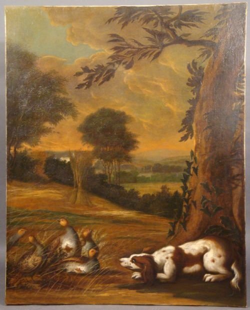 18th Century Oil Painting of a Spaniel
