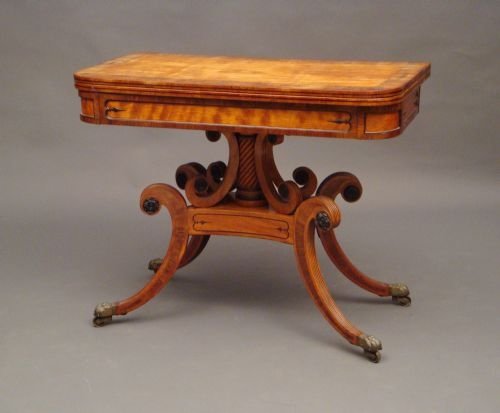 Regency Satinwood Card Table Illustrated in ‘Regency Furniture’ by Clifford
