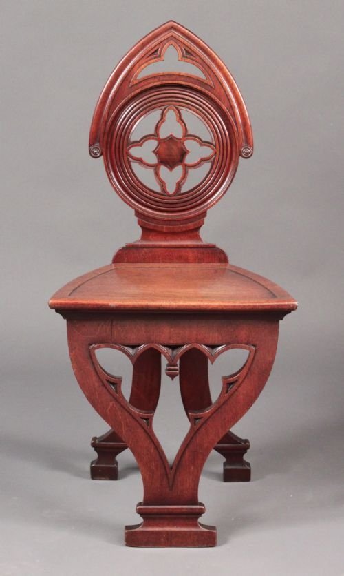 An Unusual Gothic Hall Chair