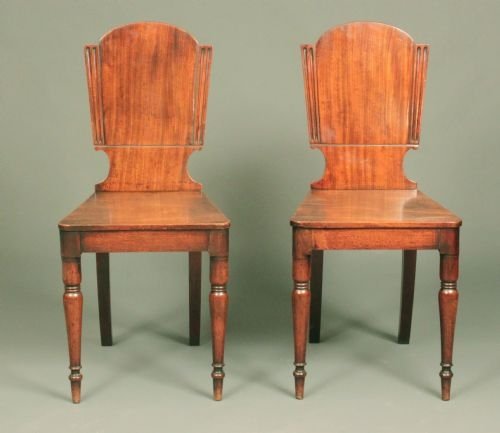 Pair of Mahogany Hall Chairs