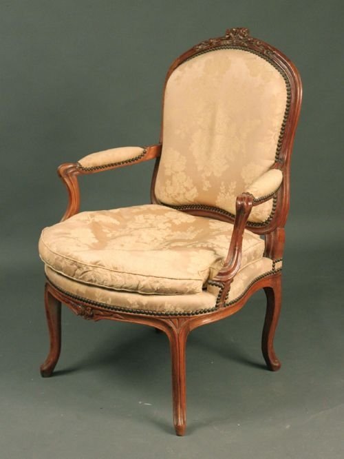 Louis Xv French Walnut Arm Chair