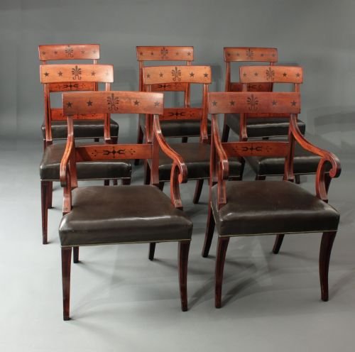 Antique Set of Eight Dining Chairs