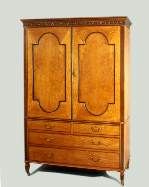 Antique Satinwood Linen Press