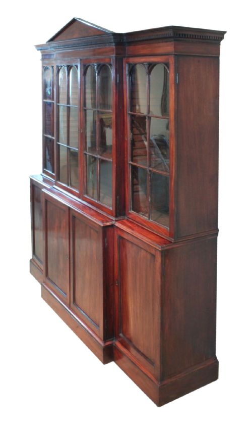 fig 1. Antique Georgian breakfront bookcase