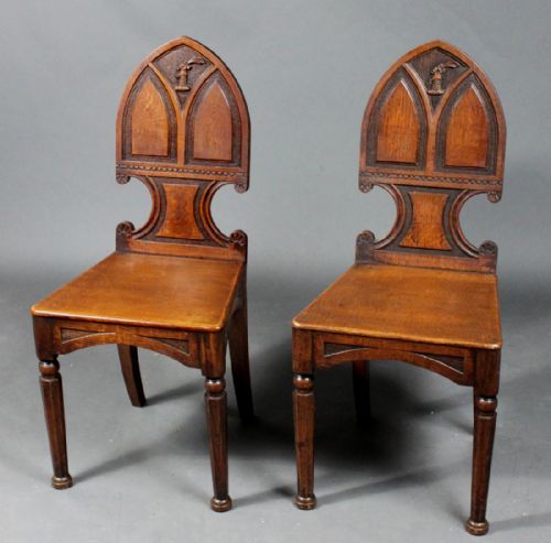 Antique Pair of Hall Chairs