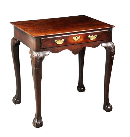 Red Walnut Cabriole Leg Side Table