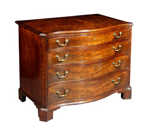 Antique Mahogany Serpentine Chest
