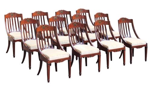 Set of 12 Mahogany Dining Chairs