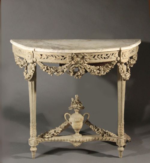 Louis Xvi Carved Wood Console Table