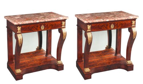 Pair of French Empire Console Tables