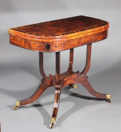REGENCY SET OF A PAIR OF CARD TABLES WITH A MATCHING SOFA TABLE - ADDITIONAL PHOTO 13