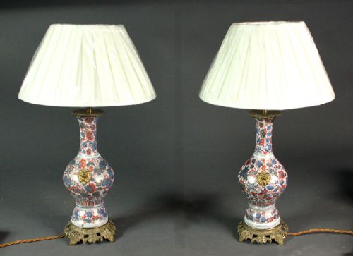 Pair of Chinese Imari Lamps