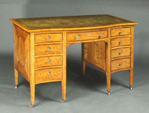 Satinwood Inlaid Dressing Table by Edwards and Roberts, Formerly Owned by Maureen Swanson the Fllm Actress