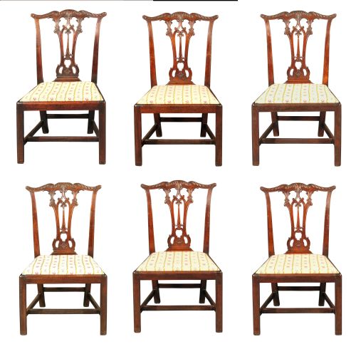 Set of 6 Chippendale Period Chairs