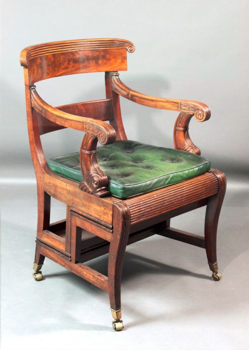 Antique Metamorphic Library Chair