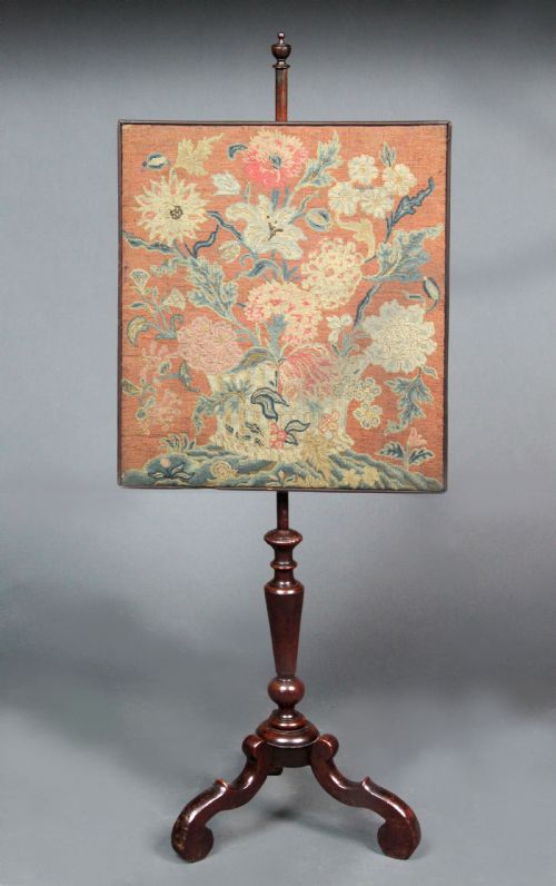 Queen Anne Walnut Fire Screen