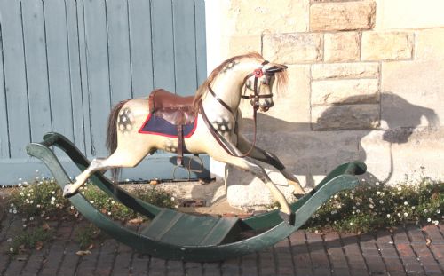 fig 1. Small Lines Rocking Horse on Curved Wooden Rockers