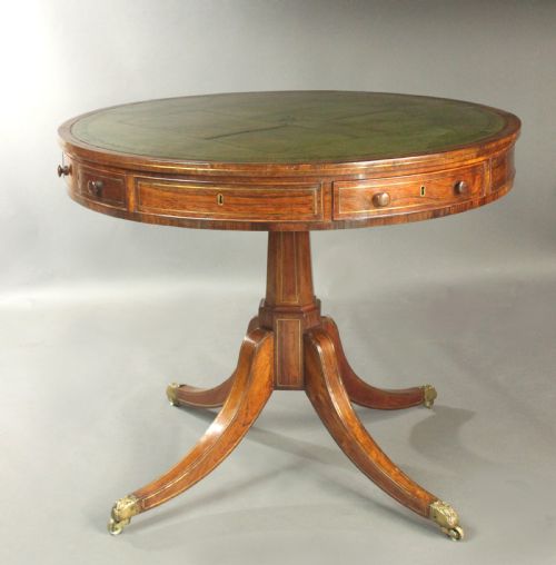 REGENCY ROSEWOOD DRUM TABLE - ADDITIONAL PHOTO 1