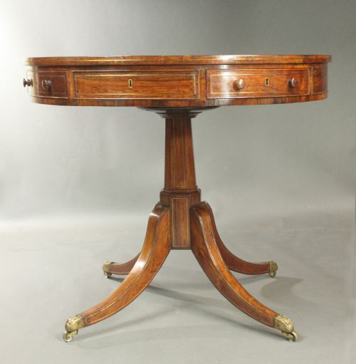 REGENCY ROSEWOOD DRUM TABLE - ADDITIONAL PHOTO 2