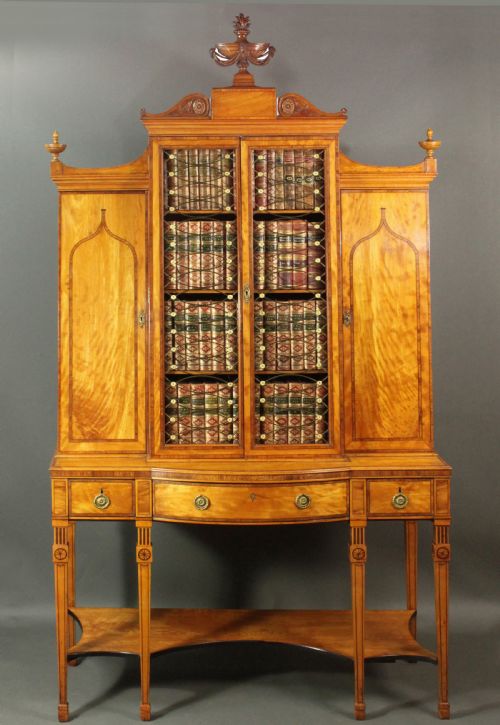 George III Satinwood Cabinet in the Manner of Thomas Sheraton